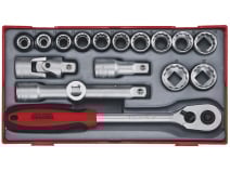 18 Dele Topnøglesæt  Med     Quot    -fatning Teng Tools  Tt1218-