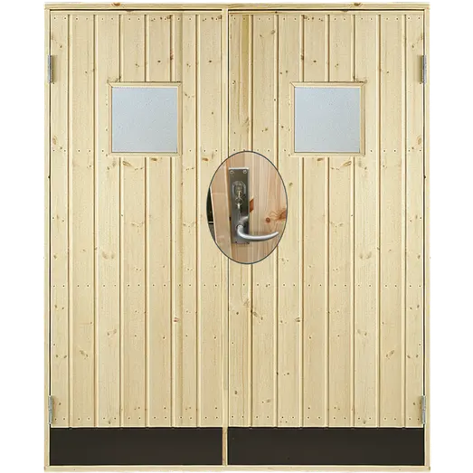 Plus Dobbeltudhusdør Panel Med Vindue Inkl  Karm Montagesæt    151 2x187