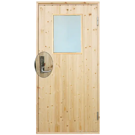 Plus Udhusdør Standard Panel Med Vindue Inkl  Karm Montagesæt   88 6x197