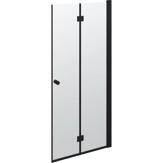 Scanbad  -foldedør Til Brusekabine 200x87-89   Sort   Klar Glas