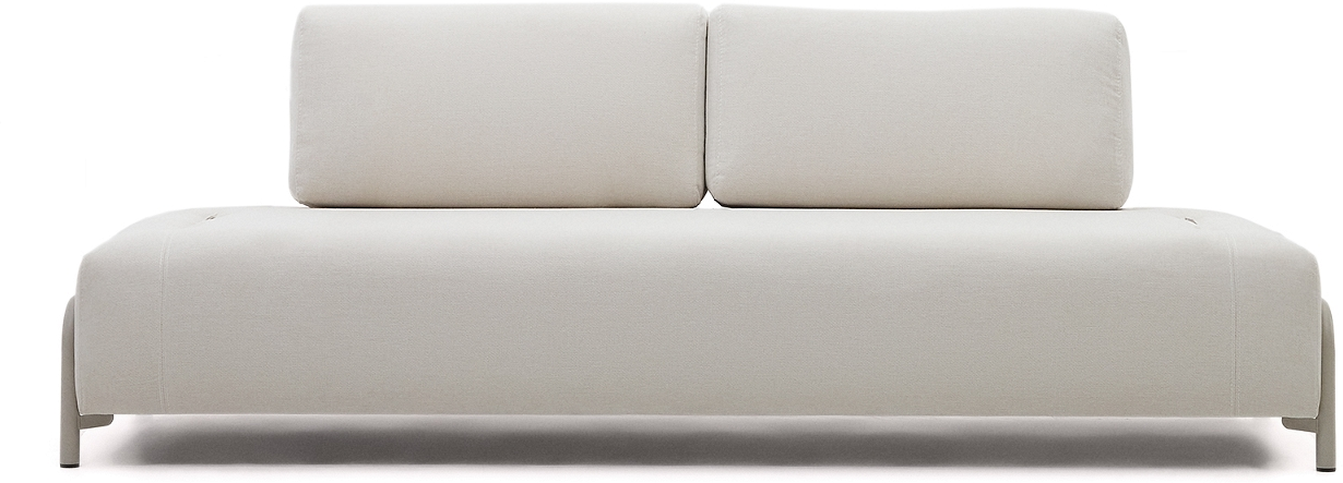 -personers Sofa Kave Home Compo Beige Chenille Polstret Moderne Nordisk Industriel L232   B98   H82