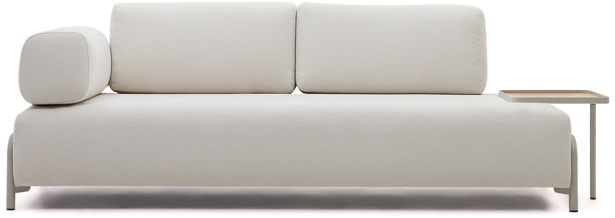 -personers Sofa Kave Home Compo Beige   Crevin-stof Genanvendt Polyester Minimalistisk Nordisk Industrielt Design H82ã 232ã 98