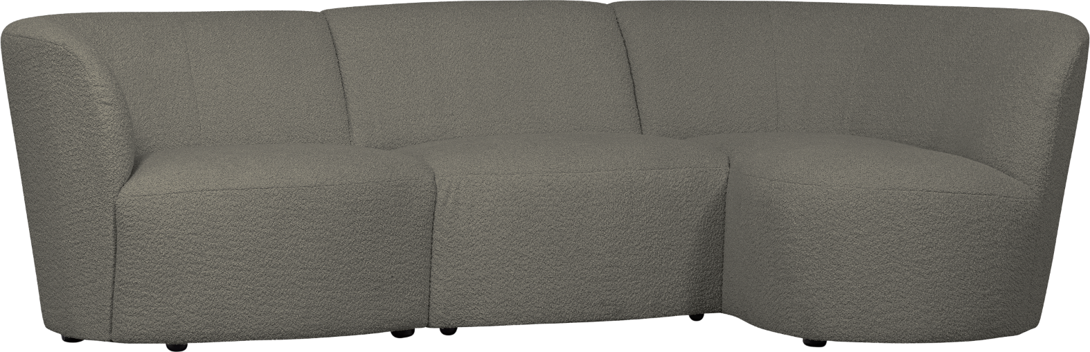 -personers Byg-selv Sofa Højrevendt Woood Coco Varm Grøn Bouclé H70xb138xl230